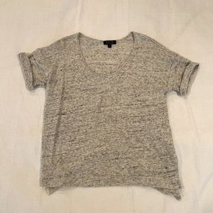 AYR Scoop Neck Knit Tee in Heathered Grey Size Medium